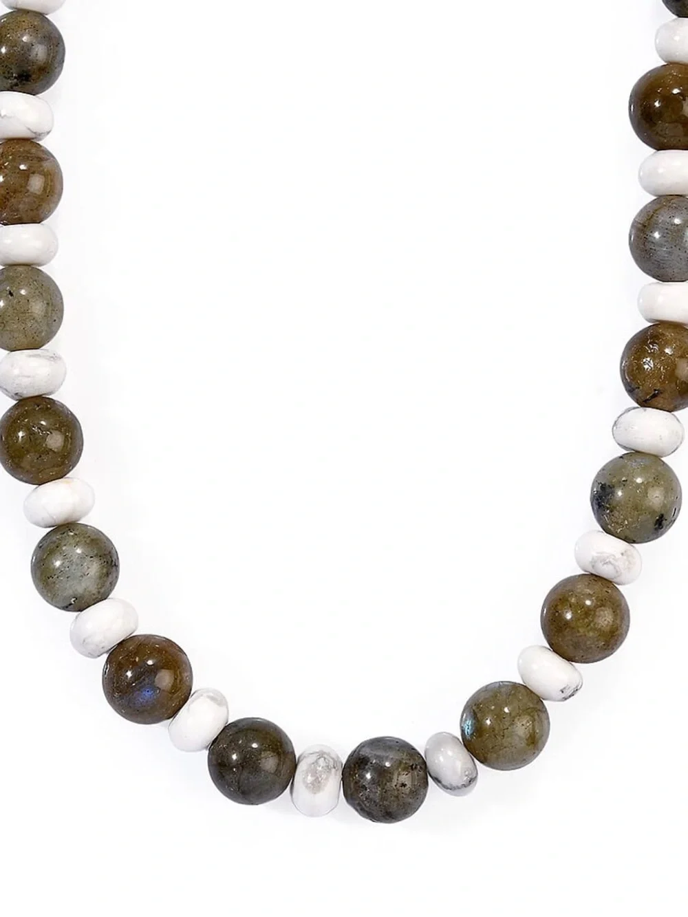 Beaded Labradorite & Howlite Necklace 18 inches